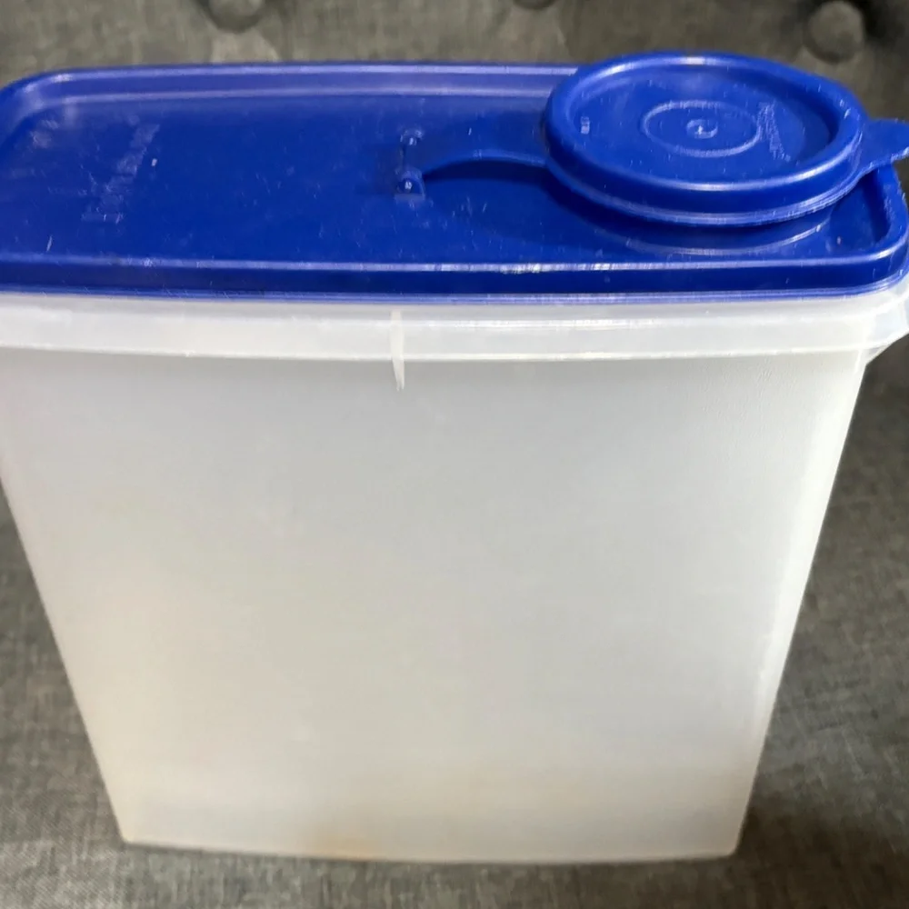 TUPPERWARE  Clear Food Storage Blue Lift Top Lid #471-11 & Container #459-14
